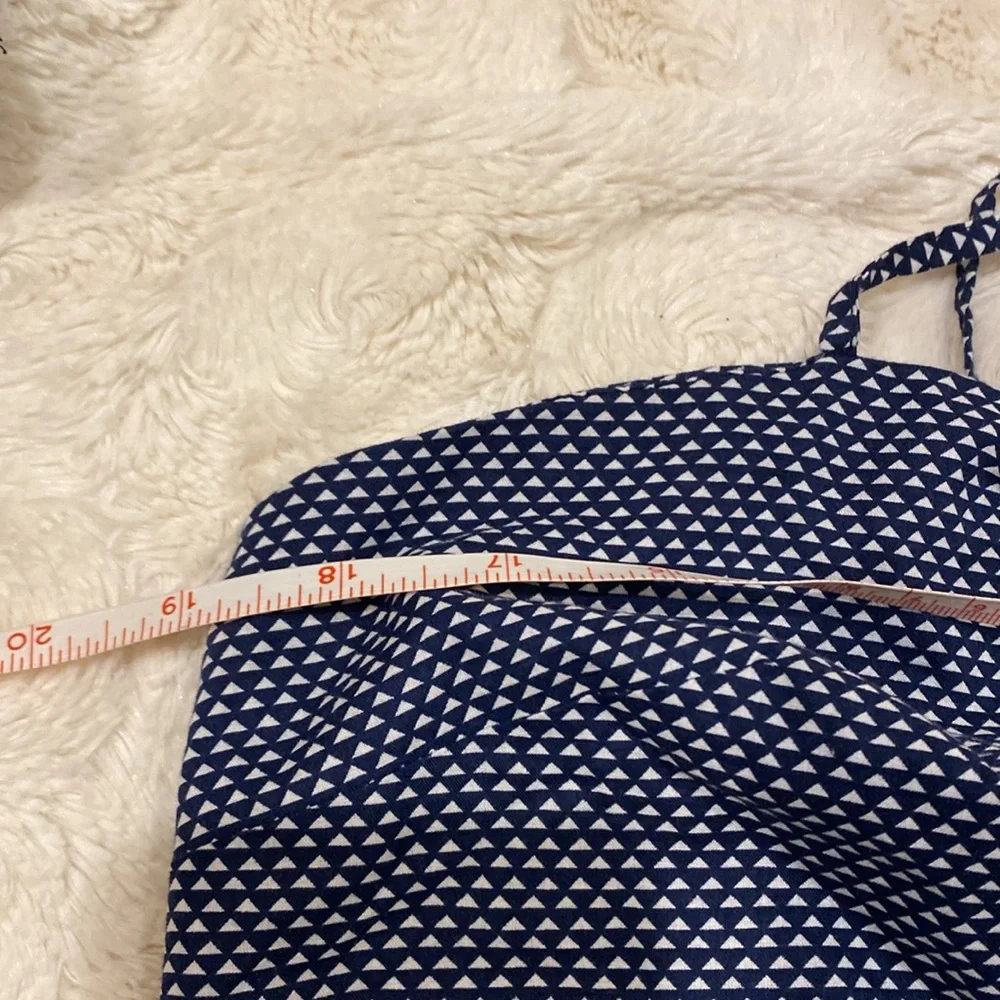 J Crew blue and white spaghetti strips summer dress with lining size 16.